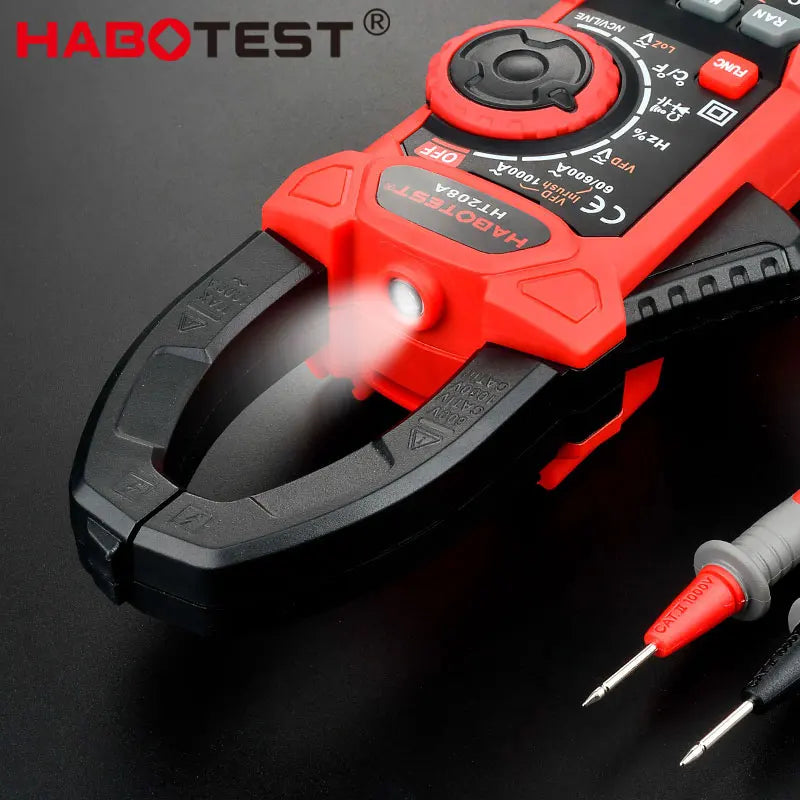 HT208 206 Digital Clamp Meter Pro 1000A 1000V AC DC Current Clamp True RMS Pliers Ammeter Voltmeter VFD REL Ohm Capacitor Tester