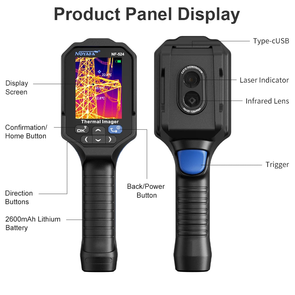 NF-524 Thermal Imager Infrared 120*90 Handheld Testing Imaging Camera PCB Circuit Temperature Meter Inspect Tool